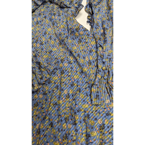 New WOT Free People Sweetest Thing Mini Floral Dress in Blue - Picture 14 of 16